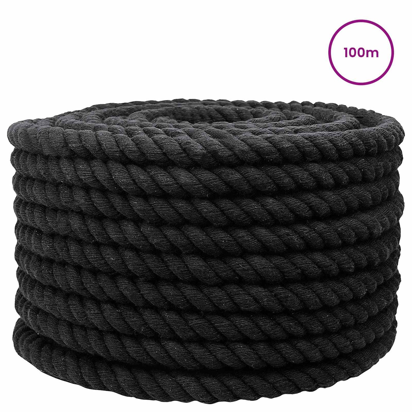 Corda Nero 2 x 2 x 10000 cm Cotone | homemem39