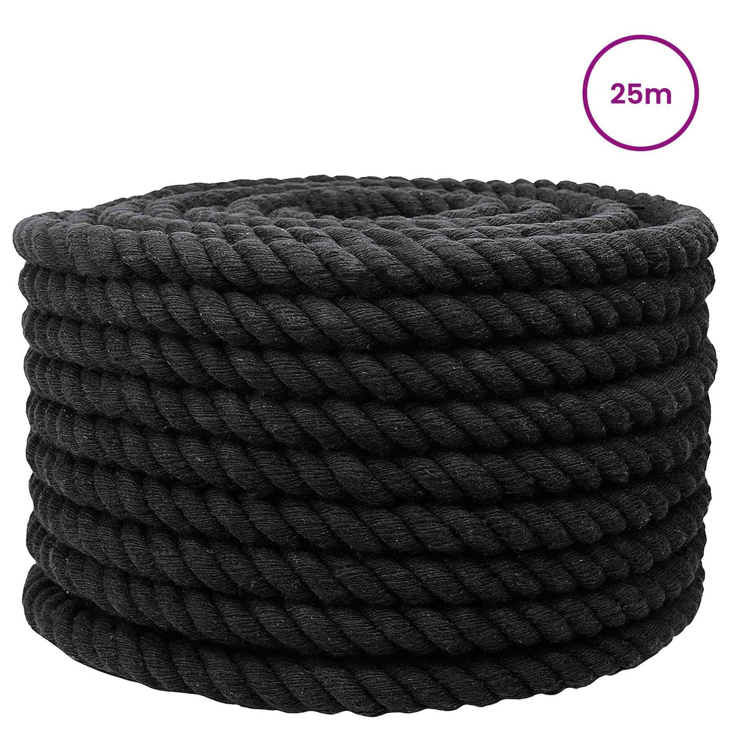 Corda Nero 2,4 x 2,4 x 2500 cm Cotone | homemem39