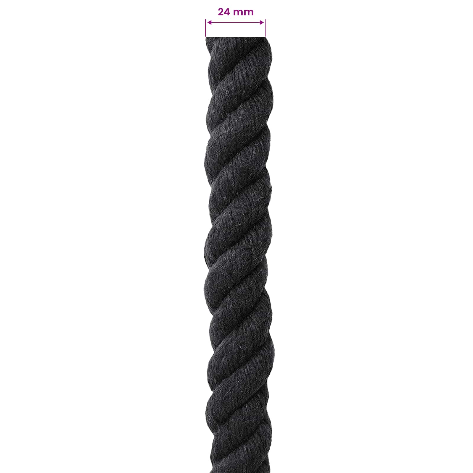 Corda Nero 2,4 x 2,4 x 5000 cm Cotone | homemem39