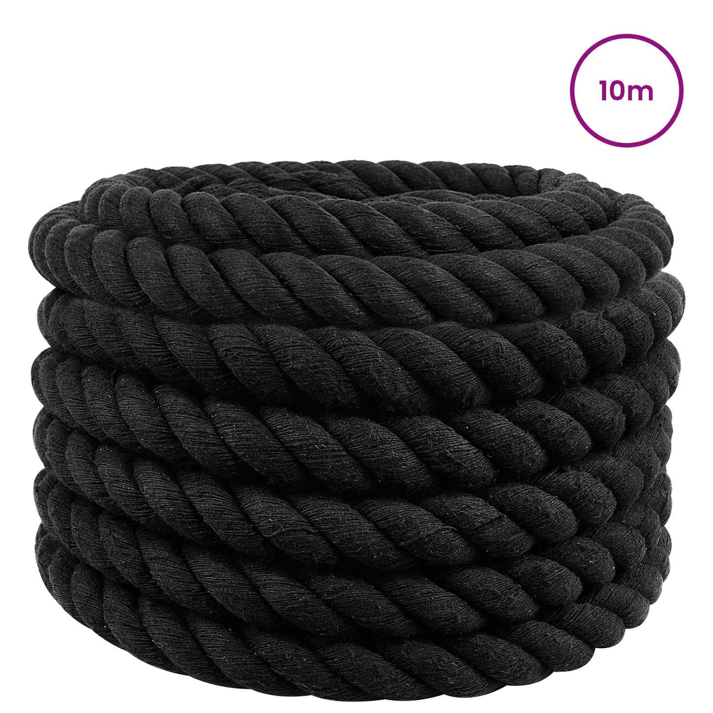 Corda Nero 3 x 3 x 1000 cm Cotone | homemem39