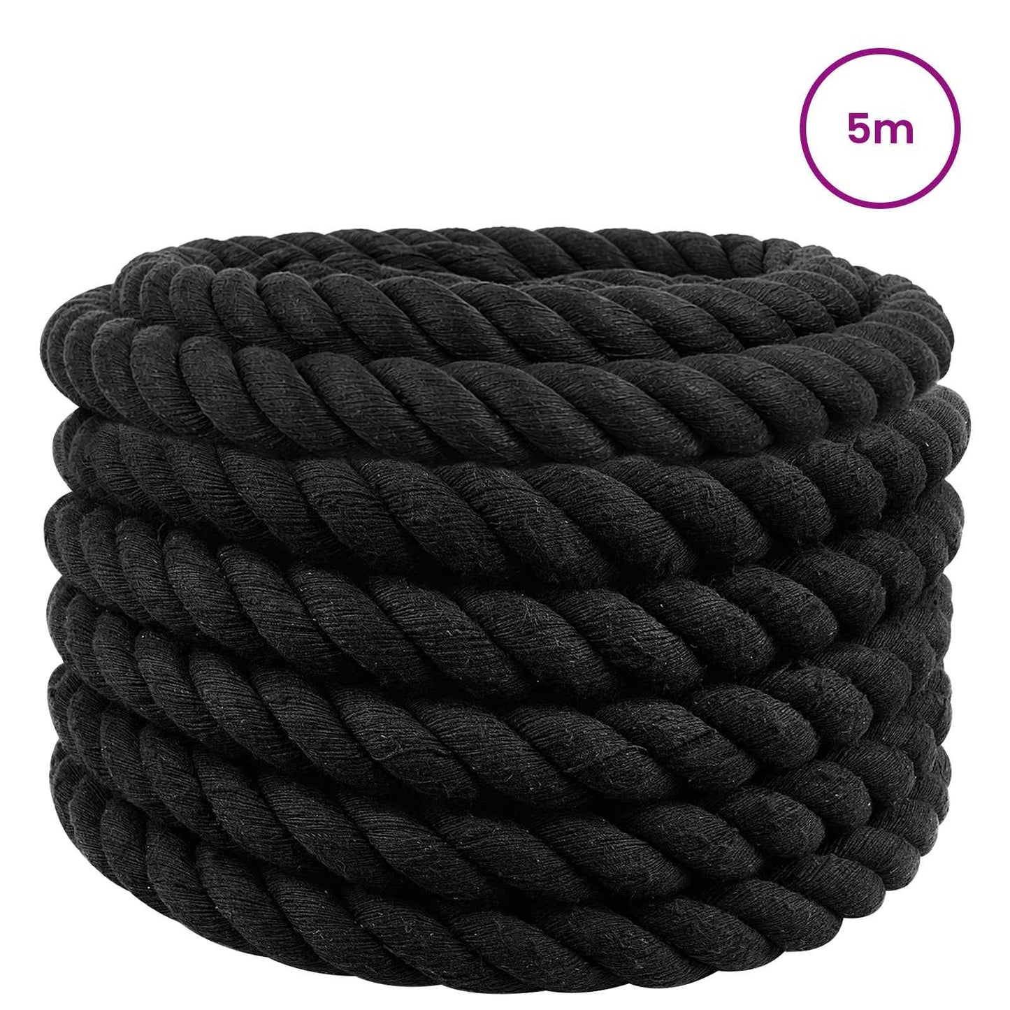 Corda Nero 3,6 x 3,6 x 500 cm Cotone | homemem39