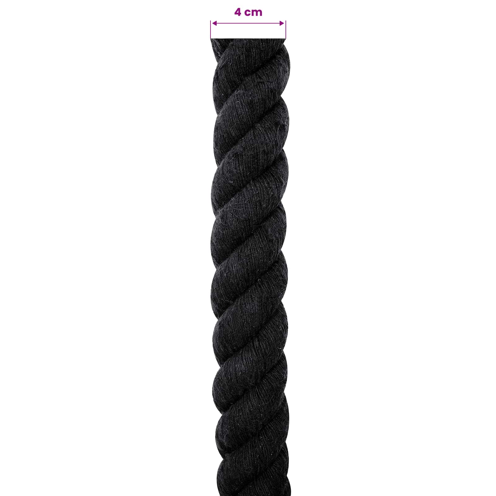Corda Nero 4 x 4 x 500 cm Cotone | homemem39