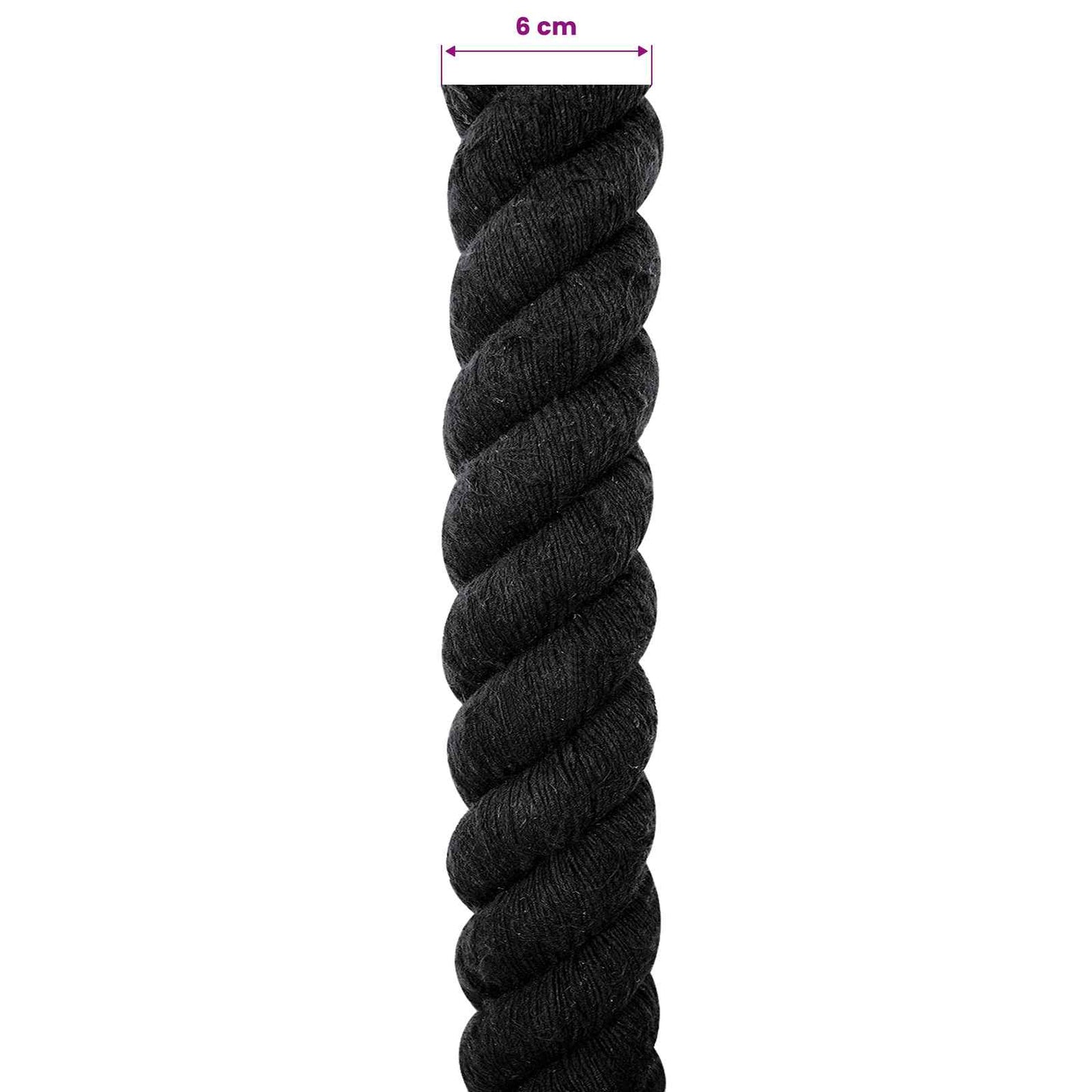 Corda Nero 6 x 6 x 1000 cm Cotone | homemem39