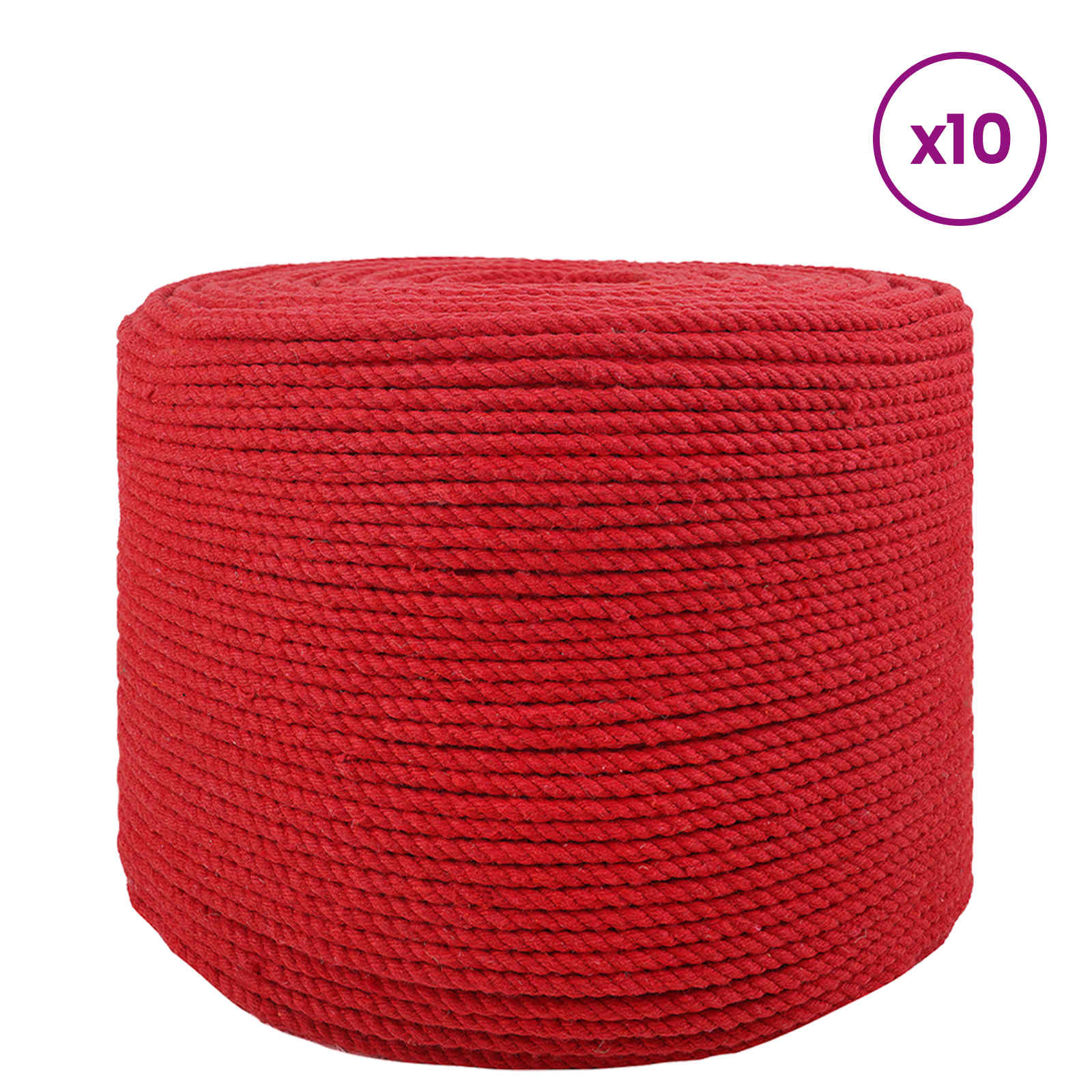 Corda 10 pcs Rosso Cotone | homemem39