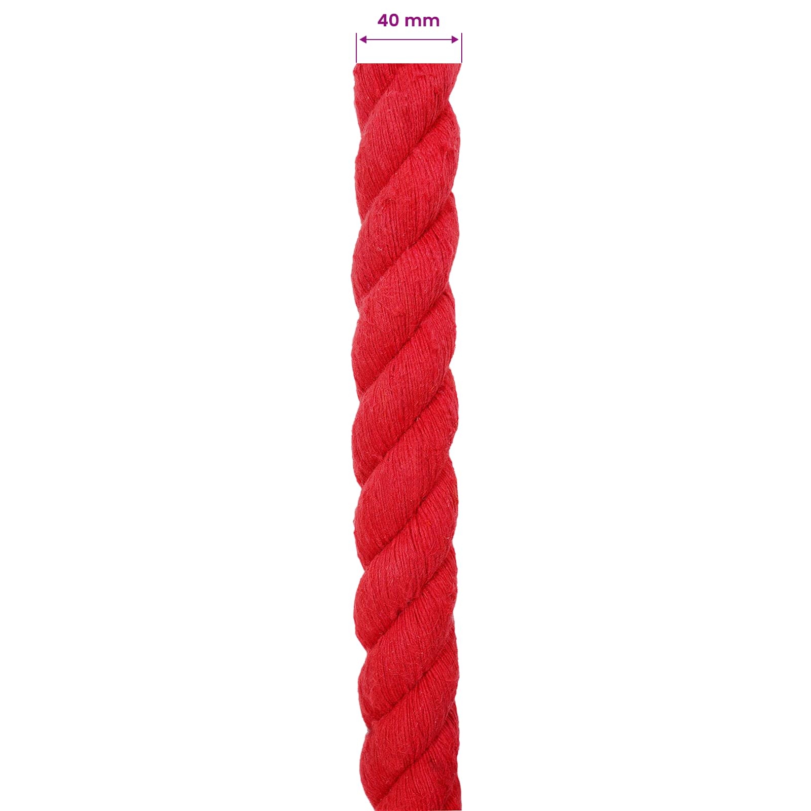 Corda Rosso 4 x 4 x 500 cm Cotone | homemem39