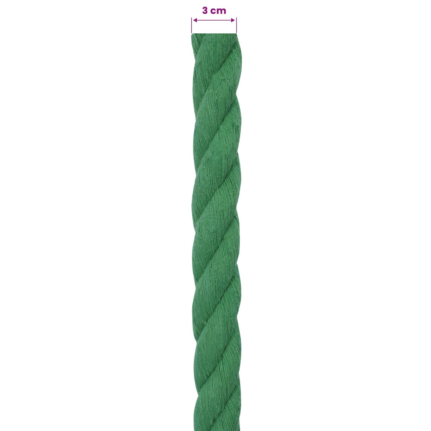 Corda Verde 3 x 3 x 1000 cm Cotone