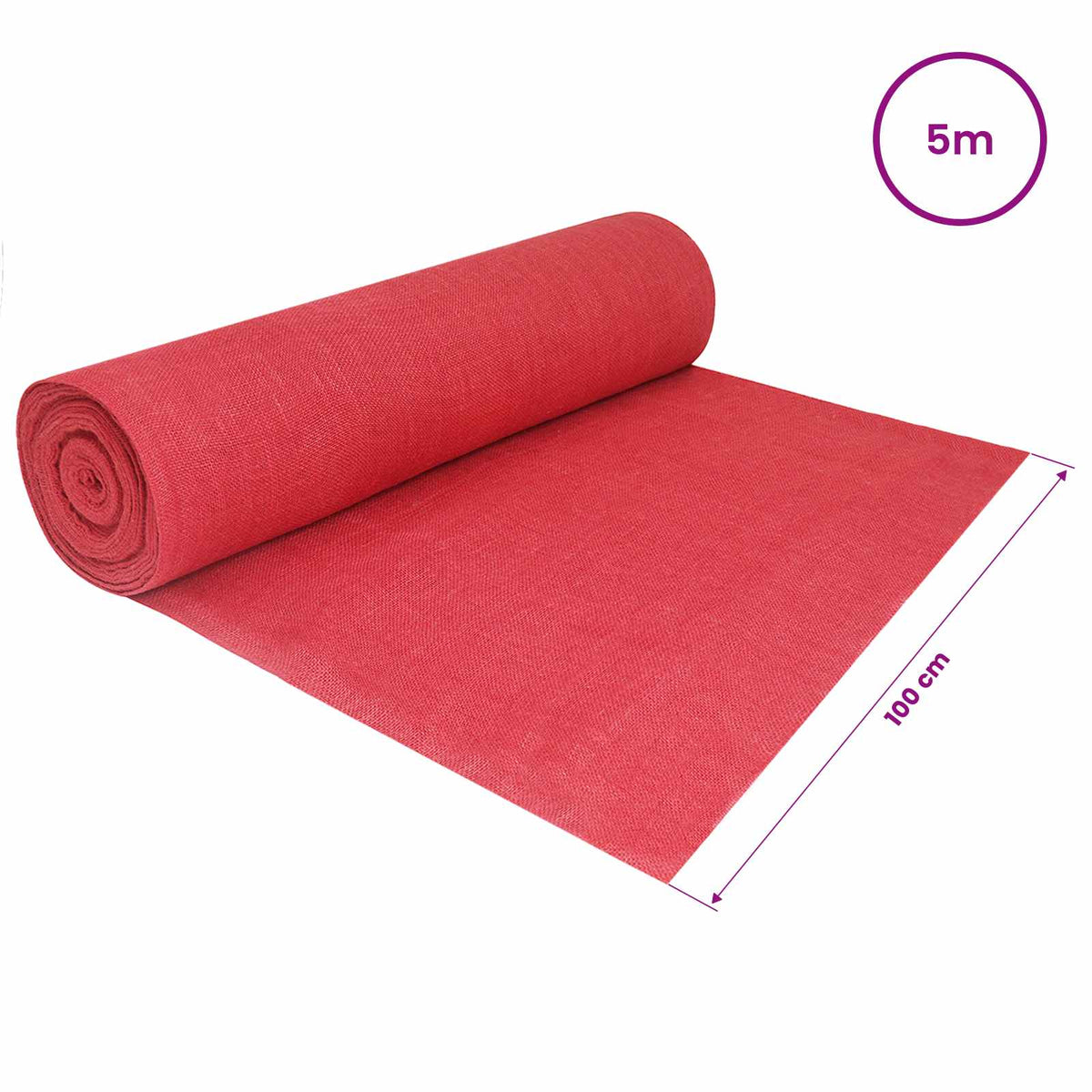 Rotolo di Juta 200 x 500 cm Rosso | homemem39