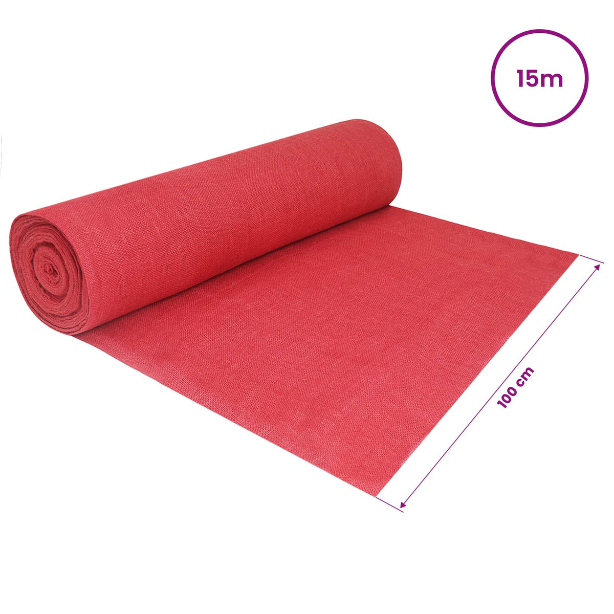 Rotolo di Juta 200 x 1500 cm Rosso | homemem39