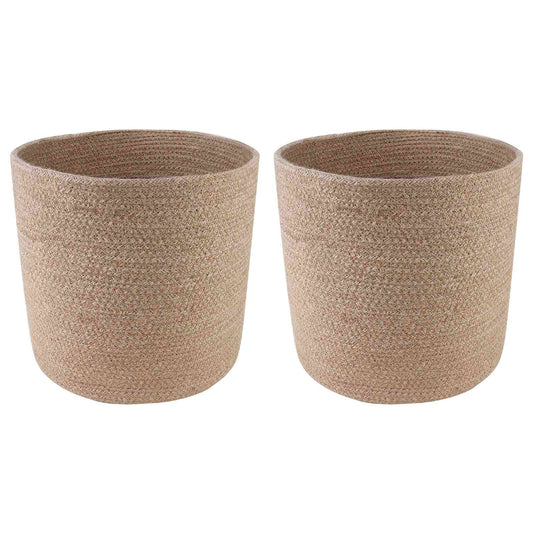 Set di Vasi per Piante 2 pcs Naturale Ø 28 x 28 cm | homemem39