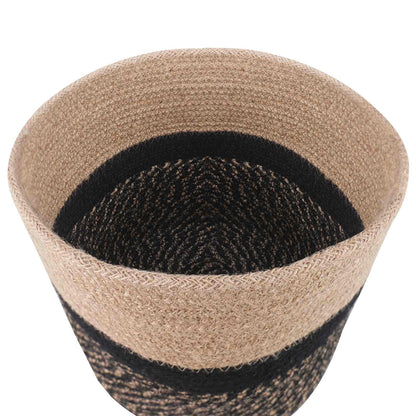 Set di Vasi per Piante 2 pcs Naturale e Nero Ø 28 x 28 cm | homemem39