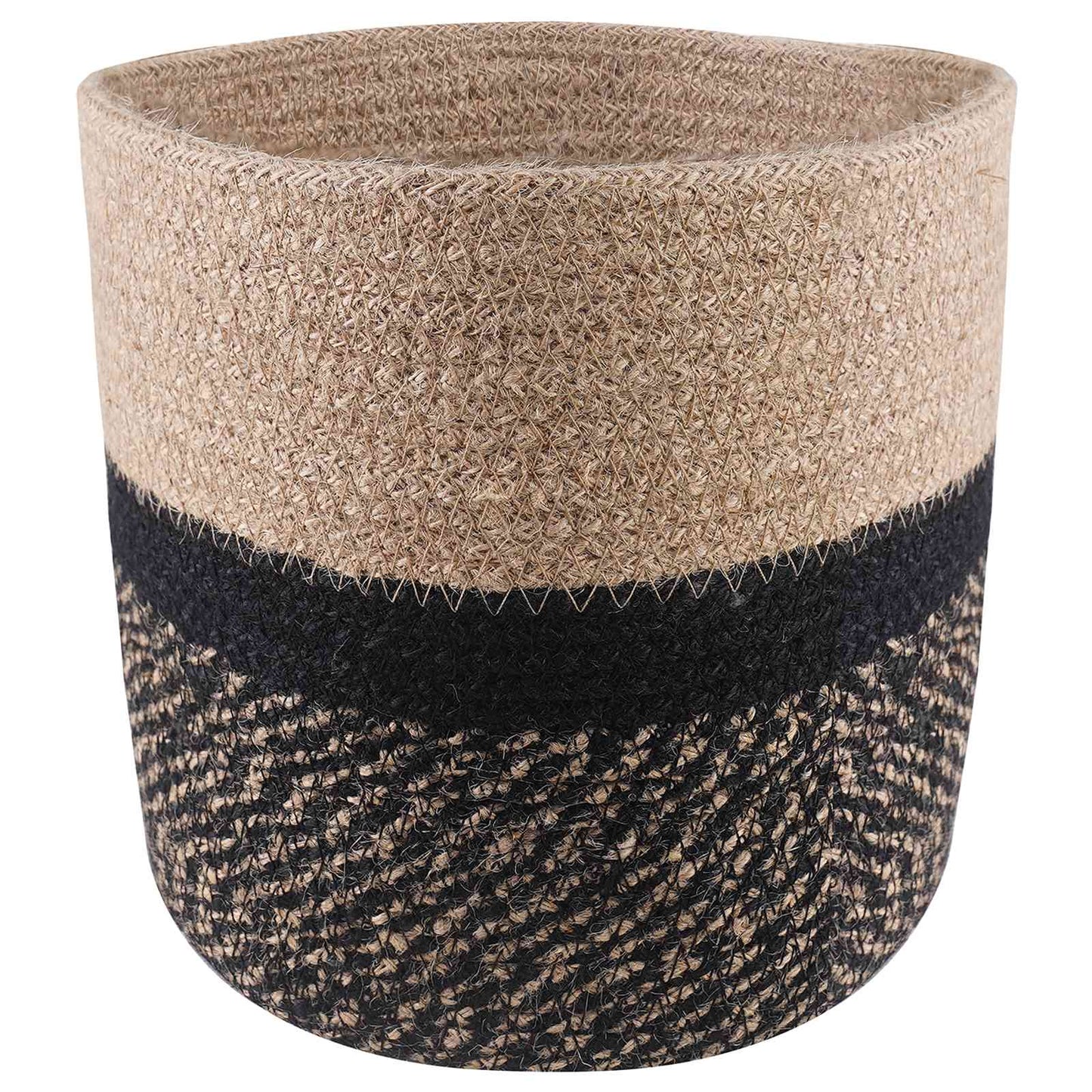 Set di Vasi per Piante 2 pcs Naturale e Nero Ø 28 x 28 cm | homemem39