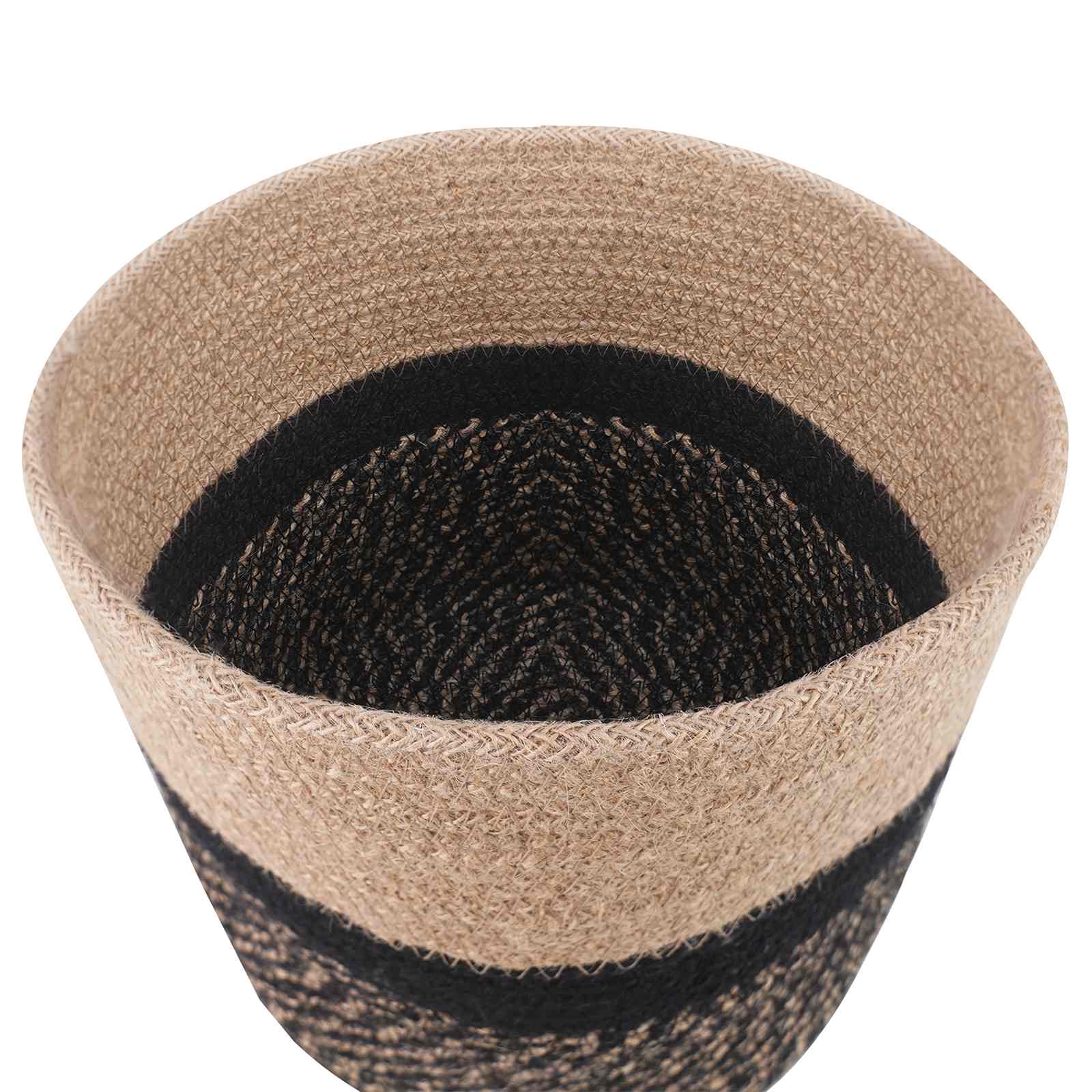 Set di Vasi per Piante 2 pcs Naturale e Nero Ø 21 x 21 cm | homemem39