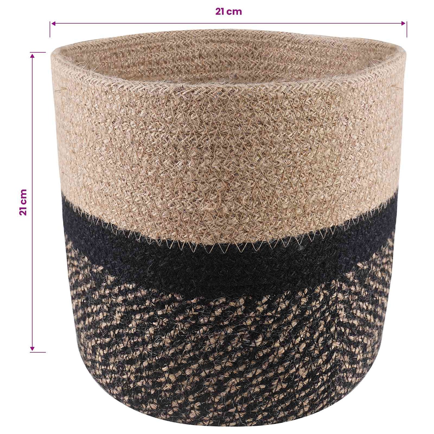 Set di Vasi per Piante 2 pcs Naturale e Nero Ø 21 x 21 cm | homemem39