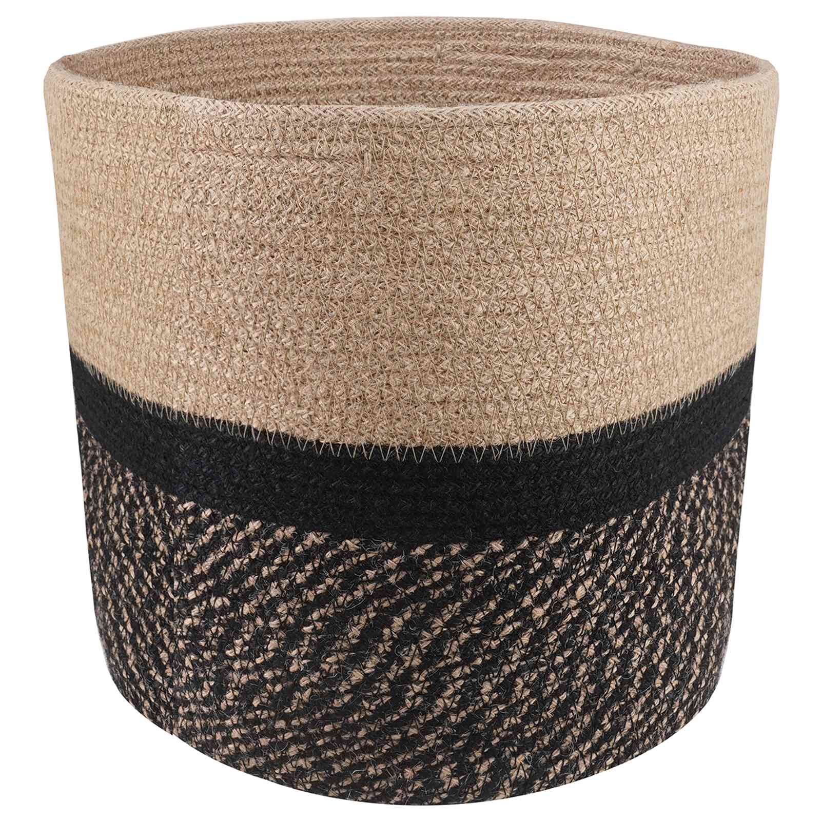 Set di Vasi per Piante 2 pcs Naturale e Nero Ø 28 x 28 cm | homemem39