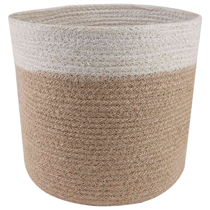 Set di Vasi per Piante 2 pcs Naturale e Bianco Ø 21 x 21 cm | homemem39