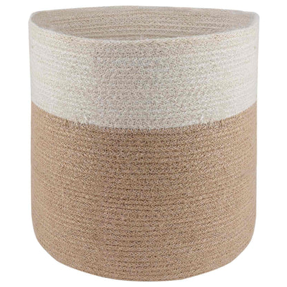 Set di Vasi per Piante 2 pcs Naturale e Bianco Ø 28 x 28 cm | homemem39
