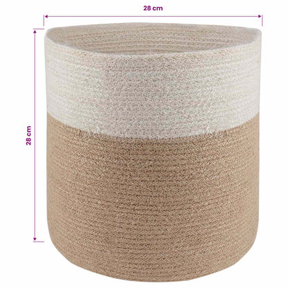 Set di Vasi per Piante 2 pcs Naturale e Bianco Ø 28 x 28 cm | homemem39