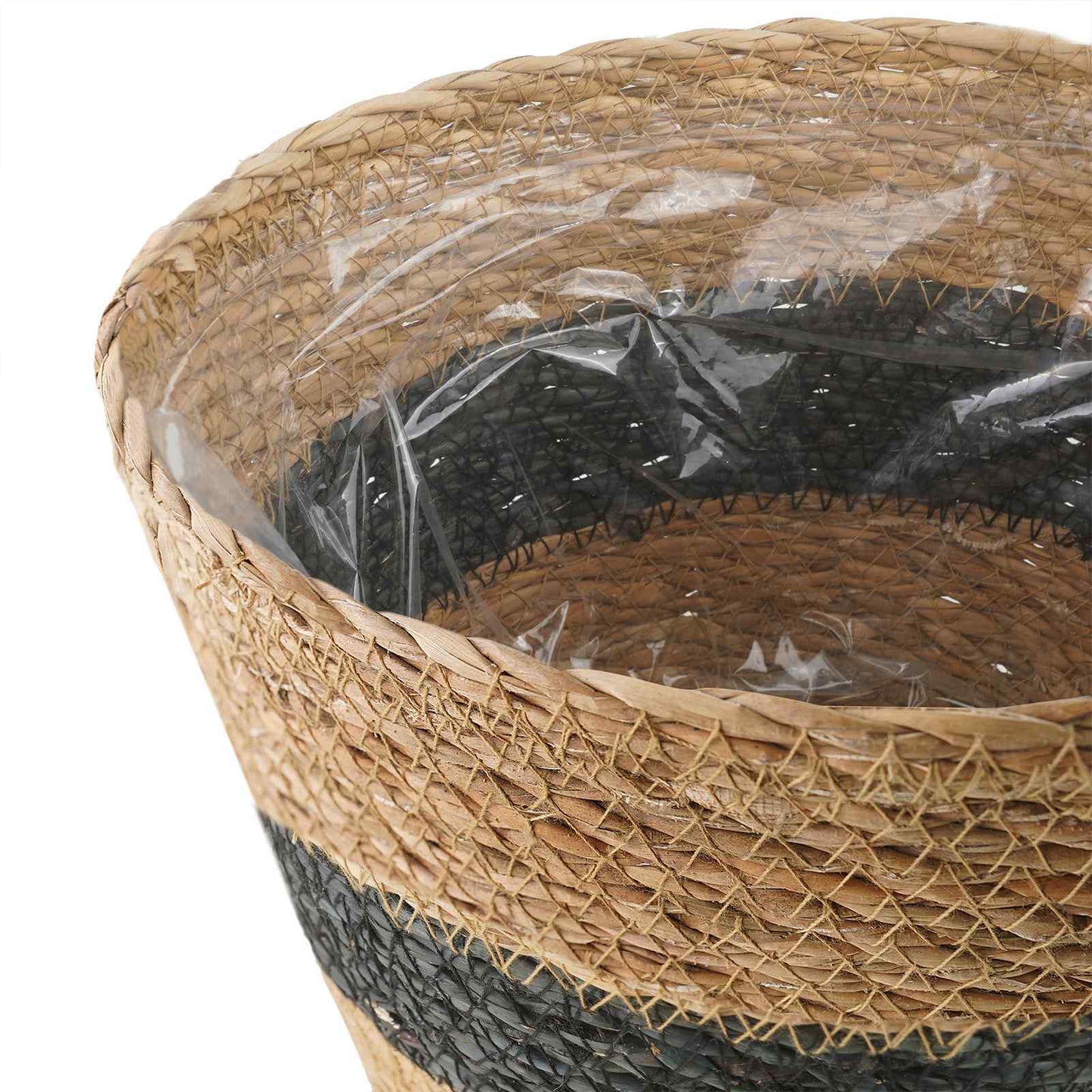 Cesti per piante in erba marina 3 pcs Naturale e Nero | homemem39