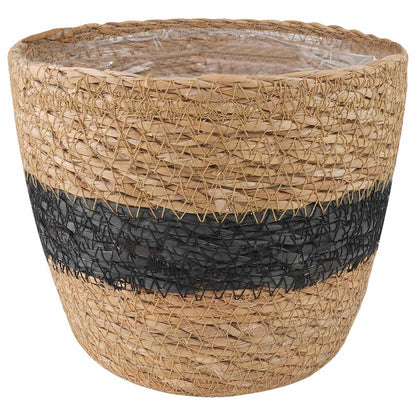 Cesti per piante in erba marina 3 pcs Naturale e Nero