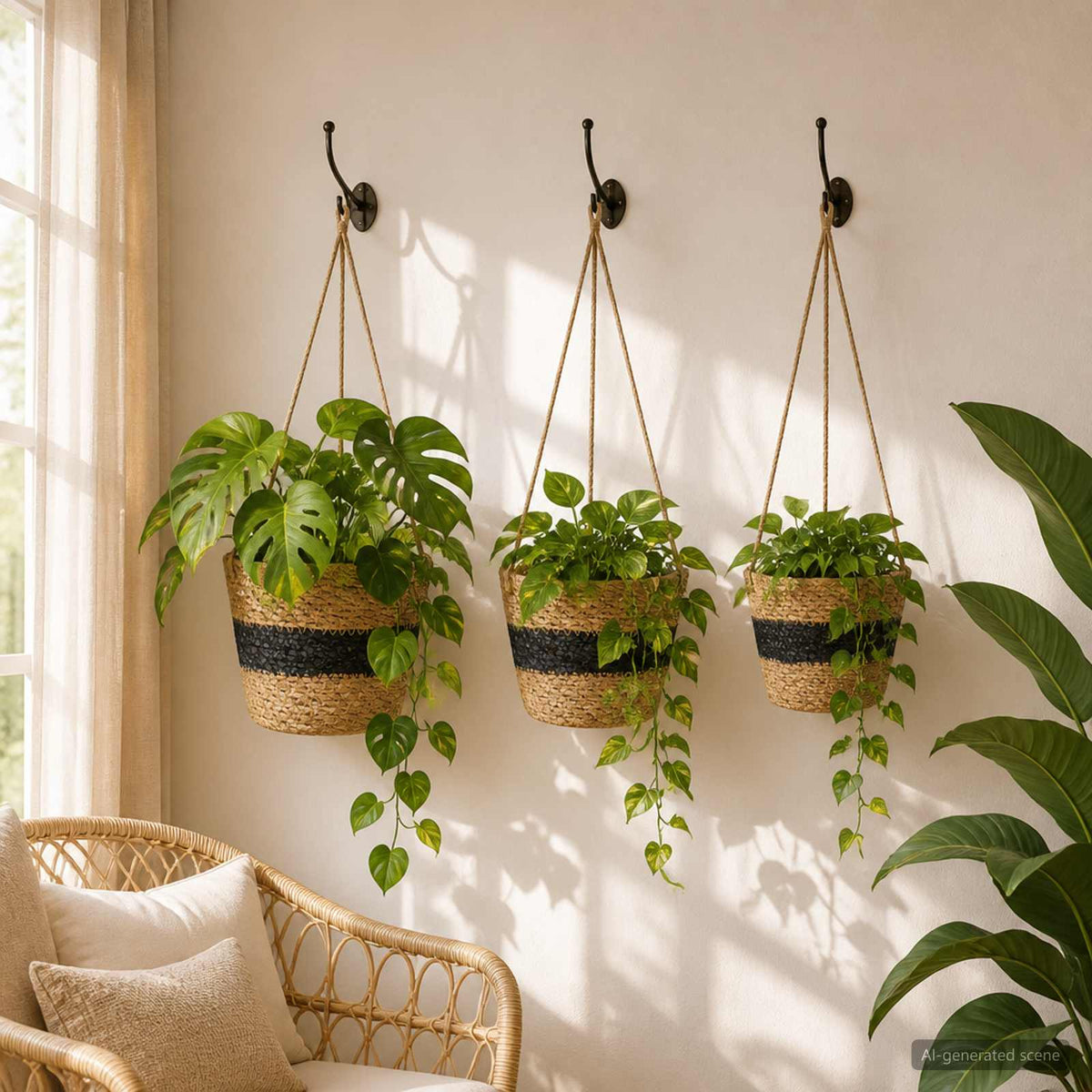 3 pz Naturale e Nero Ø26 x 19 cm 100% Erba marina | homemem39
