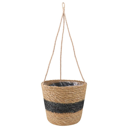 Cesti per piante in erba marina 3 pcs Naturale e Nero