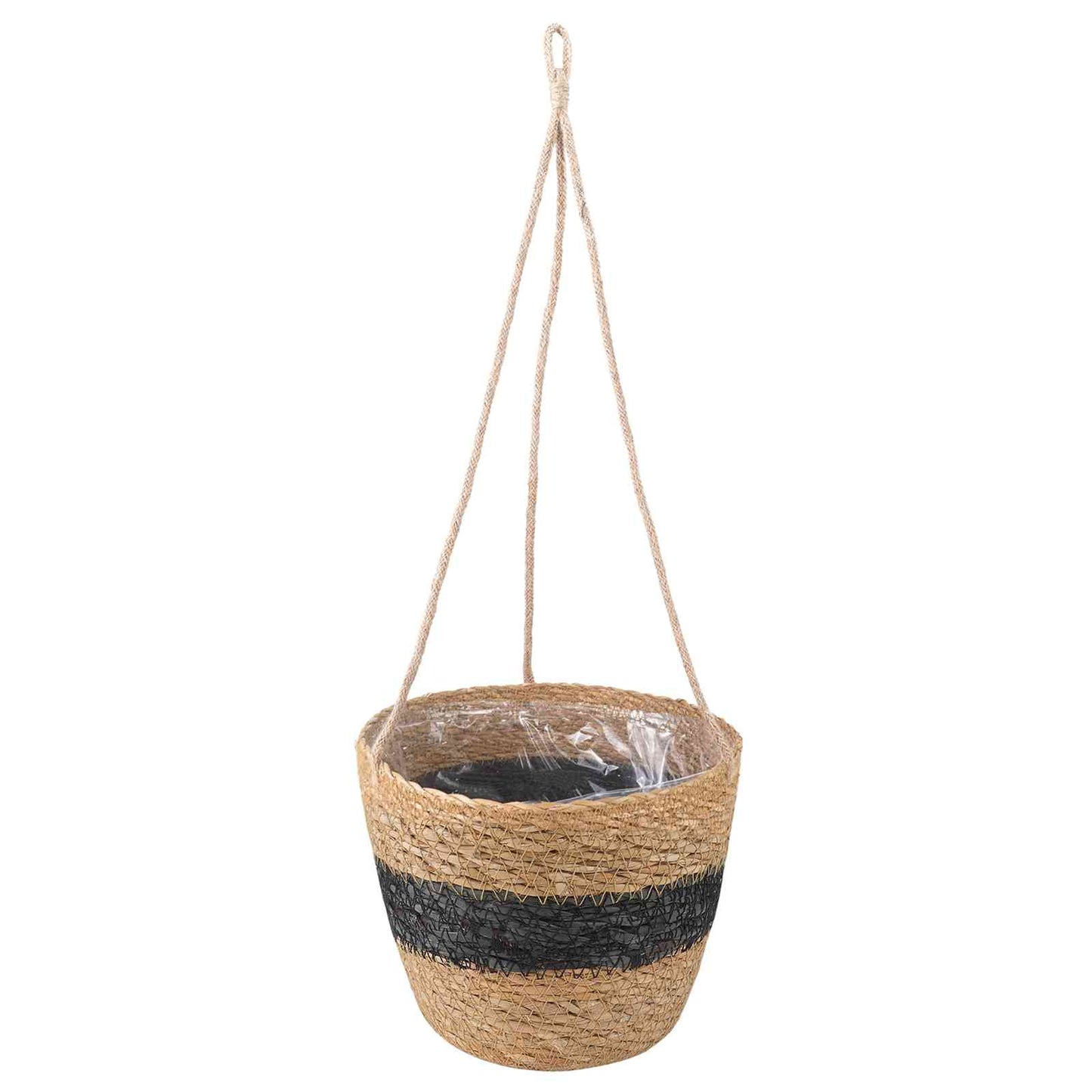 Cesti per piante in erba marina 3 pcs Naturale e Nero