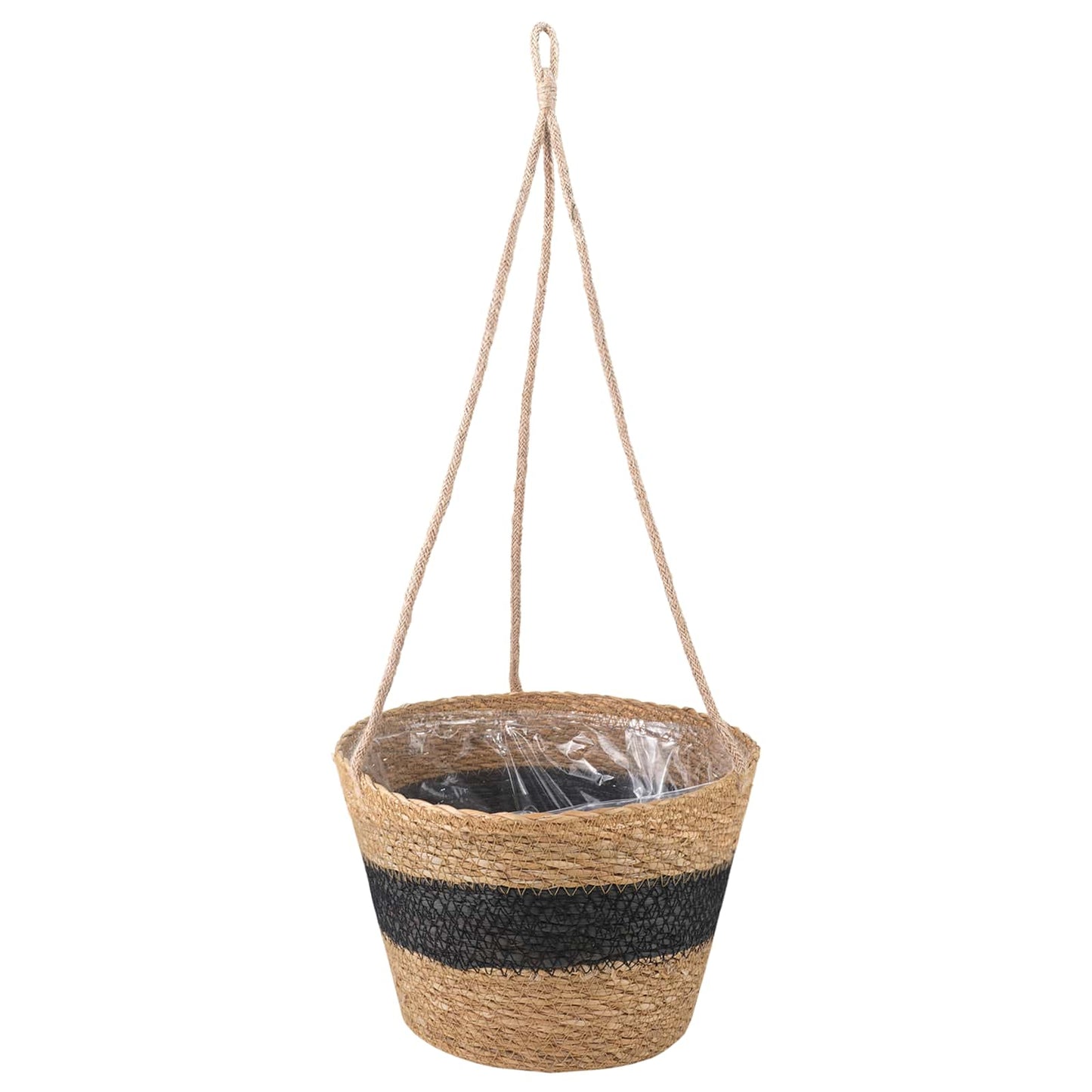 Cesti per piante in erba marina 3 pcs Naturale e Nero