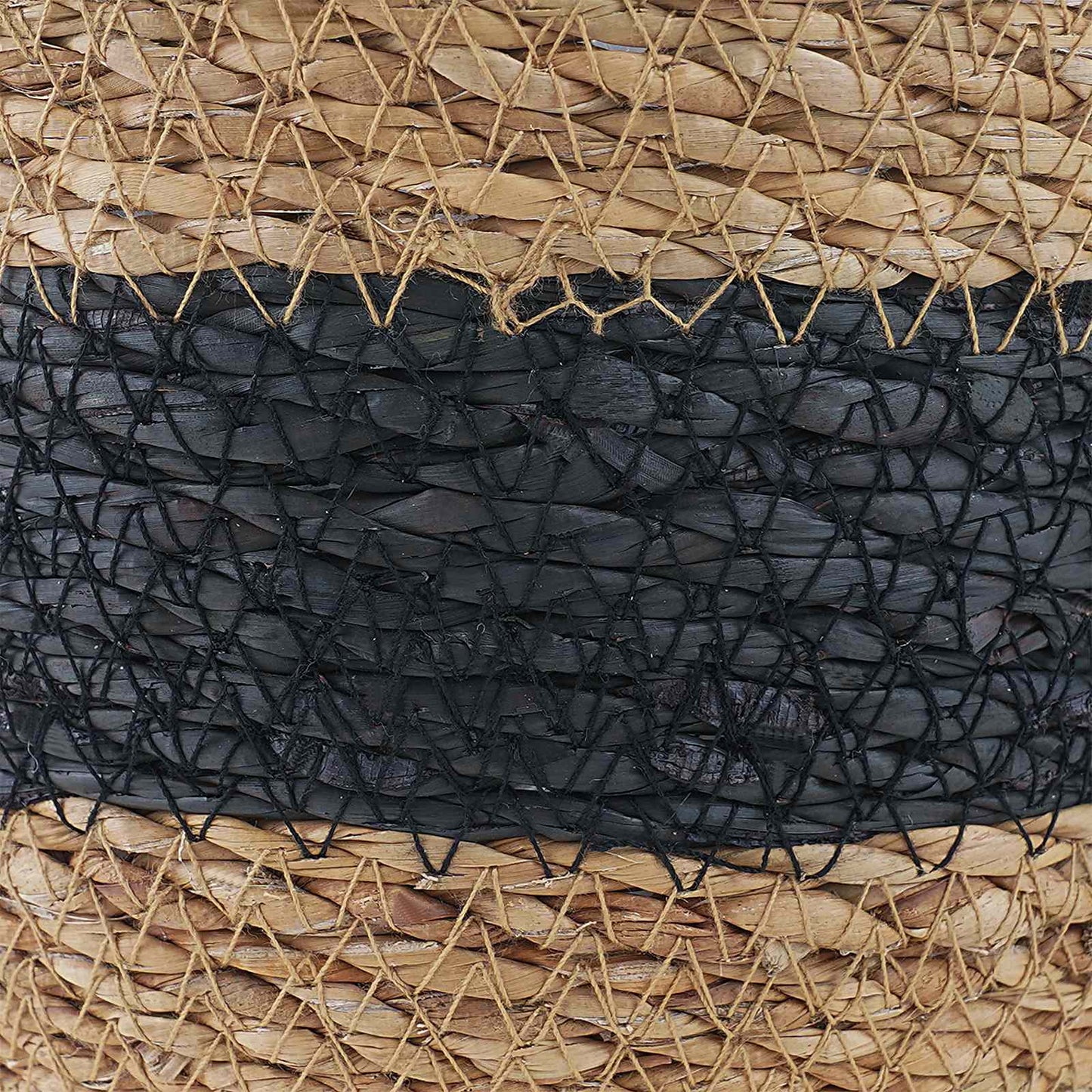 Cesti per piante in erba marina 3 pcs Naturale e Nero