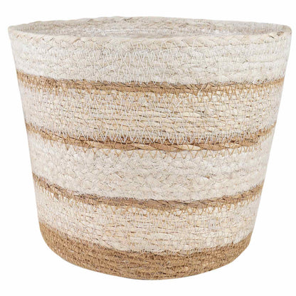 Cesti per piante in erba marina 3 pcs Naturale, Bianco e Beige