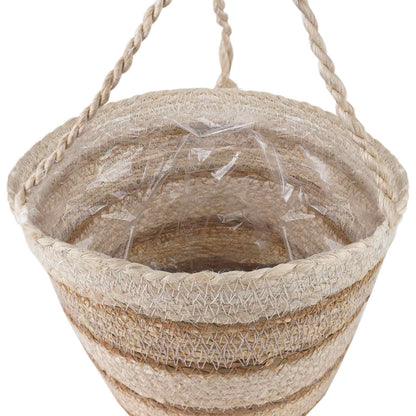 Cesti per piante in erba marina 3 pcs Naturale, Bianco e Beige | homemem39