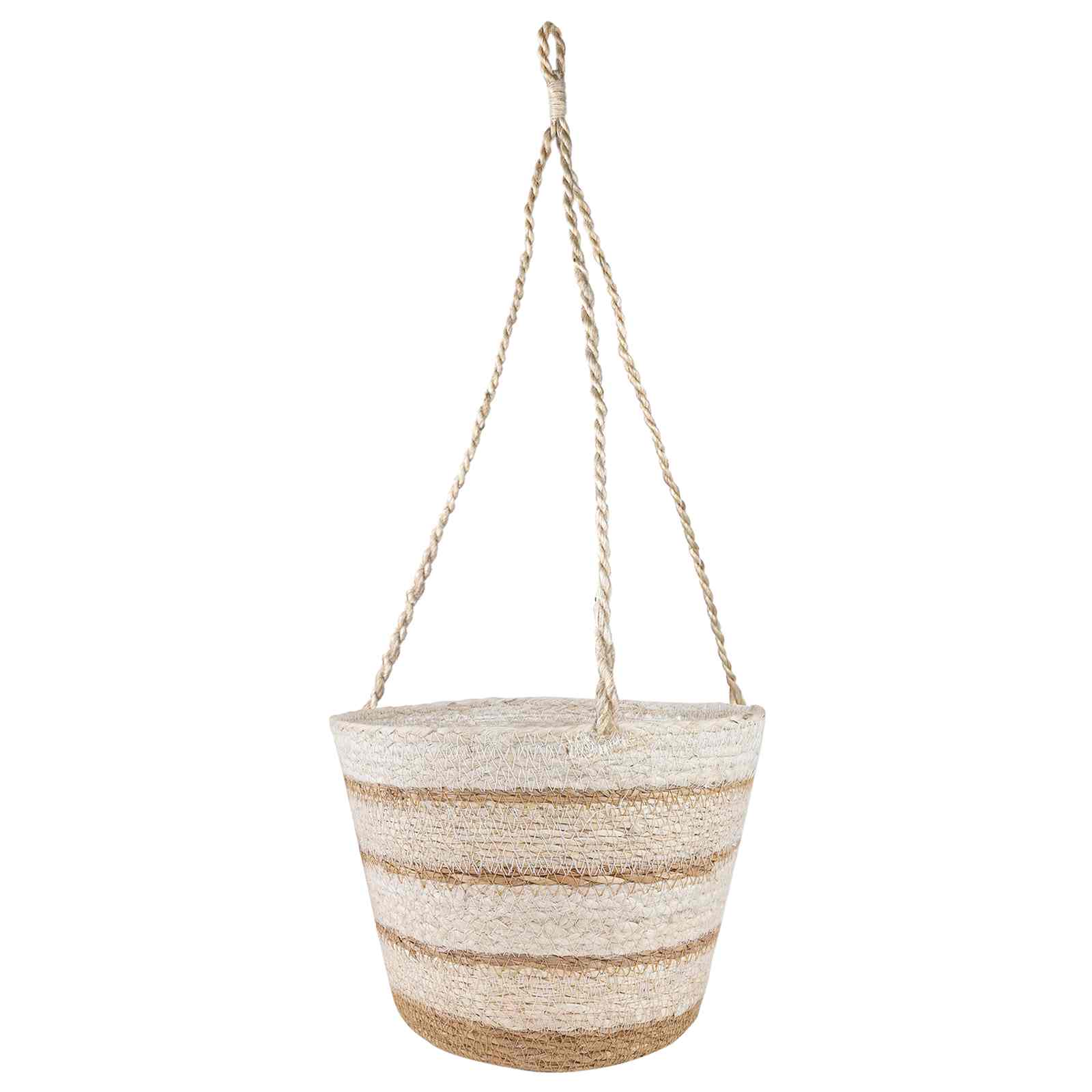 Cesti per piante in erba marina 3 pcs Naturale, Bianco e Beige | homemem39
