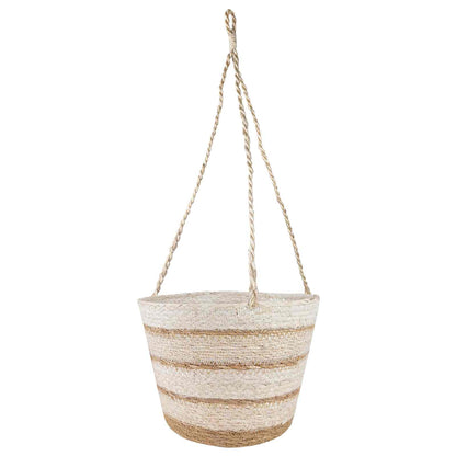 Cesti per piante in erba marina 3 pcs Naturale, Bianco e Beige | homemem39
