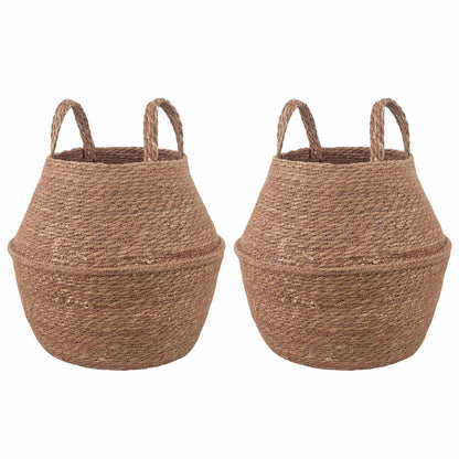 Vaso da fiori con manici 2 pcs Naturale Ø 22 x 20 cm | homemem39