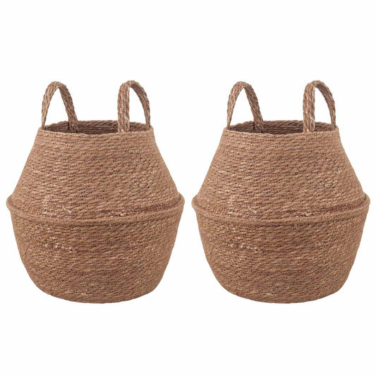 Vaso da fiori con manici 2 pcs Naturale Ø 22 x 20 cm | homemem39