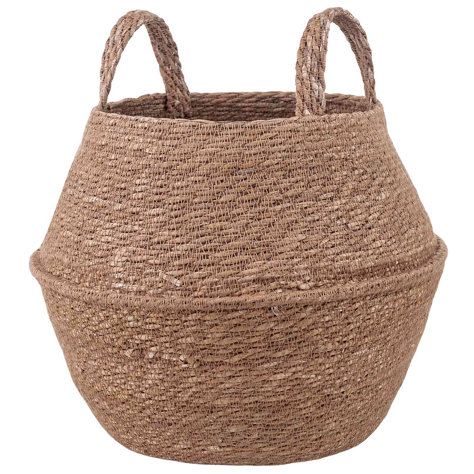 Vaso da fiori con manici Naturale Ø 32 x 32 cm 100% Erba marina | homemem39