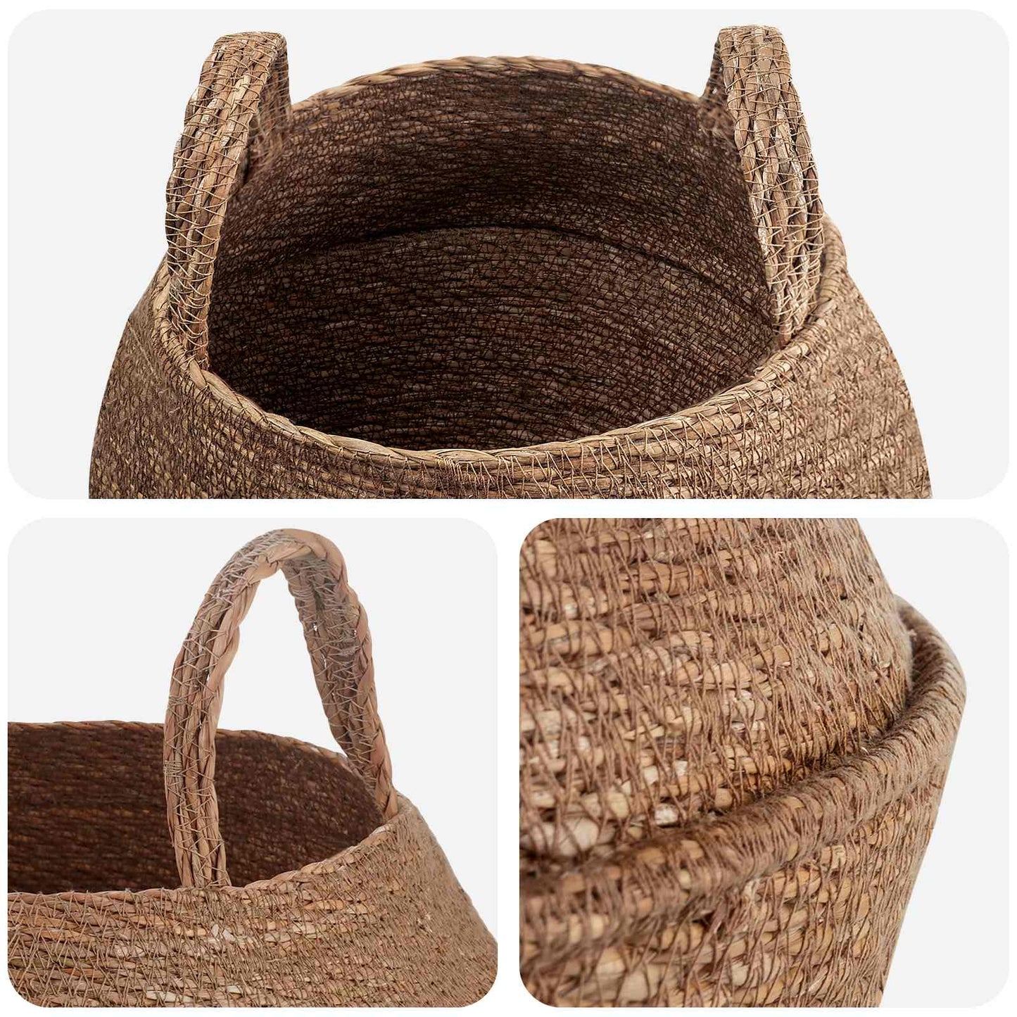 Vaso da fiori con manici 2 pcs Naturale Ø 32 x 32 cm | homemem39