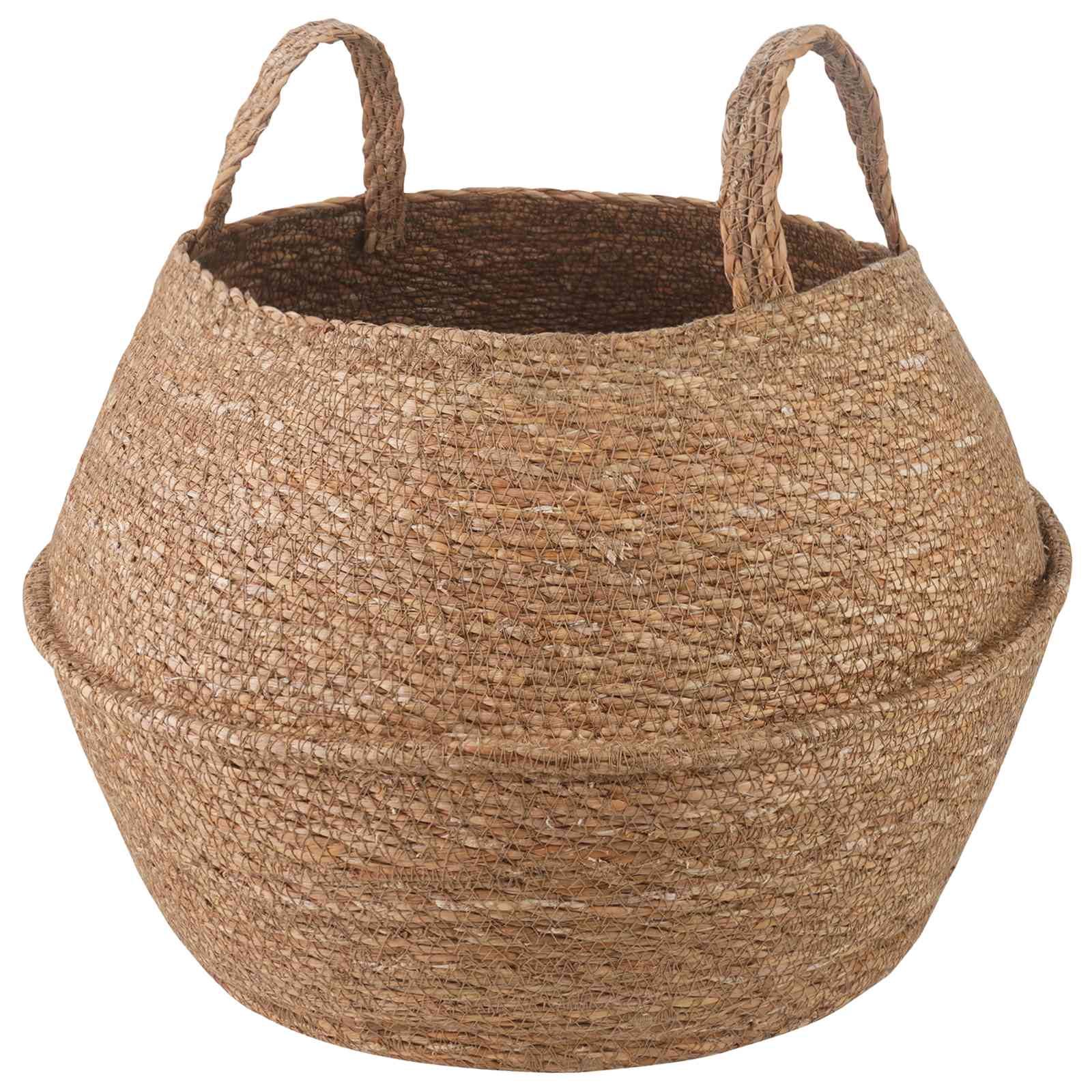 Vaso da fiori con manici Naturale Ø 45 x 36 cm 100% Erba marina | homemem39
