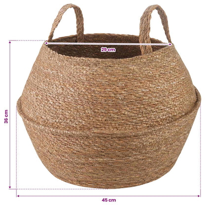 Vaso da fiori con manici Naturale Ø 45 x 36 cm 100% Erba marina | homemem39
