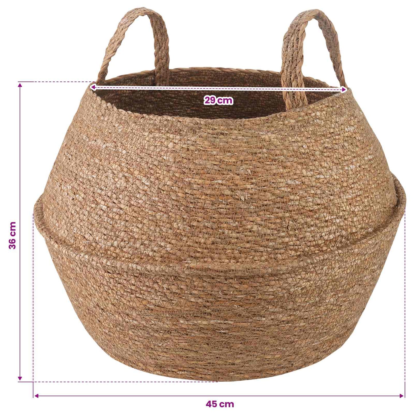 Vaso da fiori con manici 2 pcs Naturale Ø 45 x 36 cm | homemem39