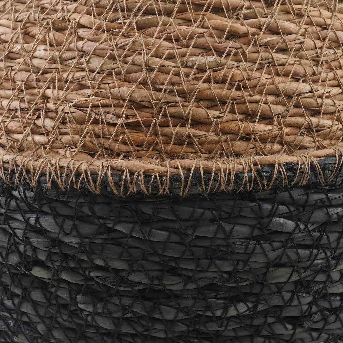 Vaso da fiori con manici Nero Ø 32 x 32 cm 100% Erba marina | homemem39