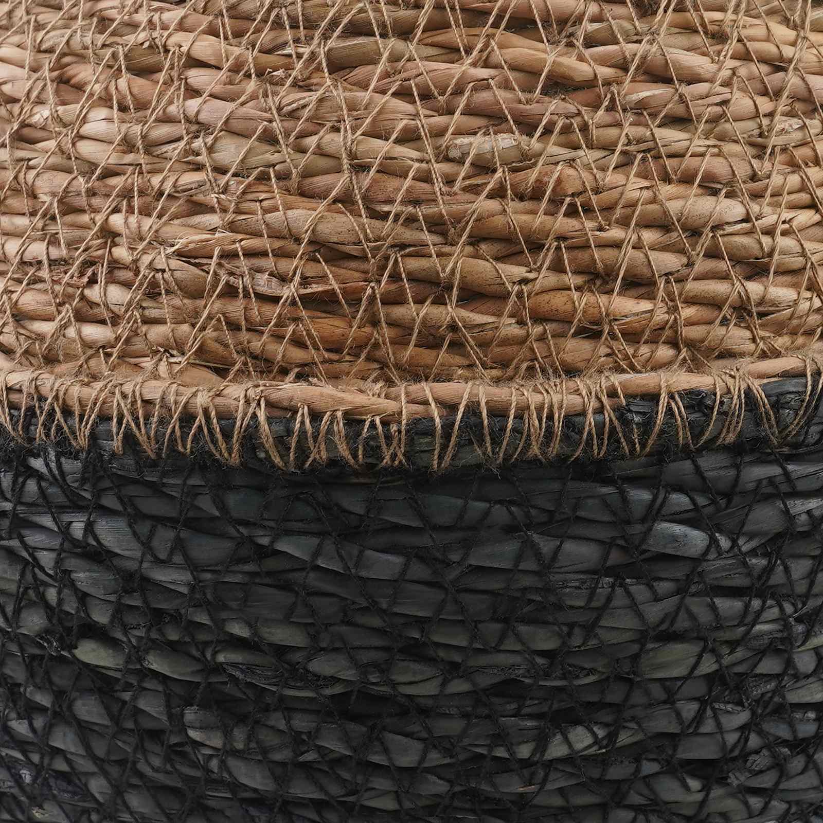 Vaso da fiori con manici Nero Ø 32 x 32 cm 100% Erba marina | homemem39