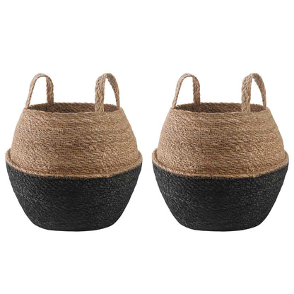 Vaso da fiori con manici 2 pcs Nero Ø 32 x 32 cm | homemem39