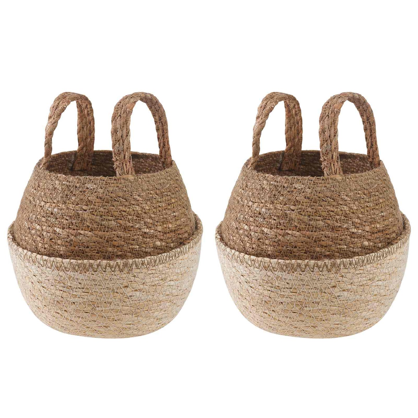 Vaso da fiori con manici 2 pcs Bianco Ø 22 x 20 cm | homemem39
