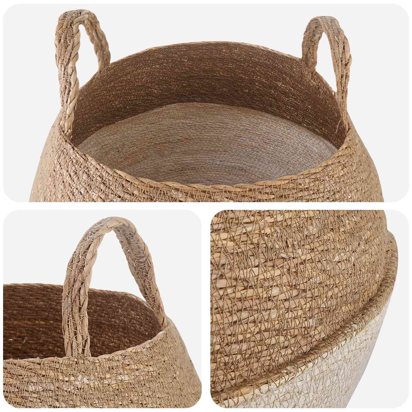 Vaso da fiori con manici 2 pcs Bianco Ø 32 x 32 cm | homemem39