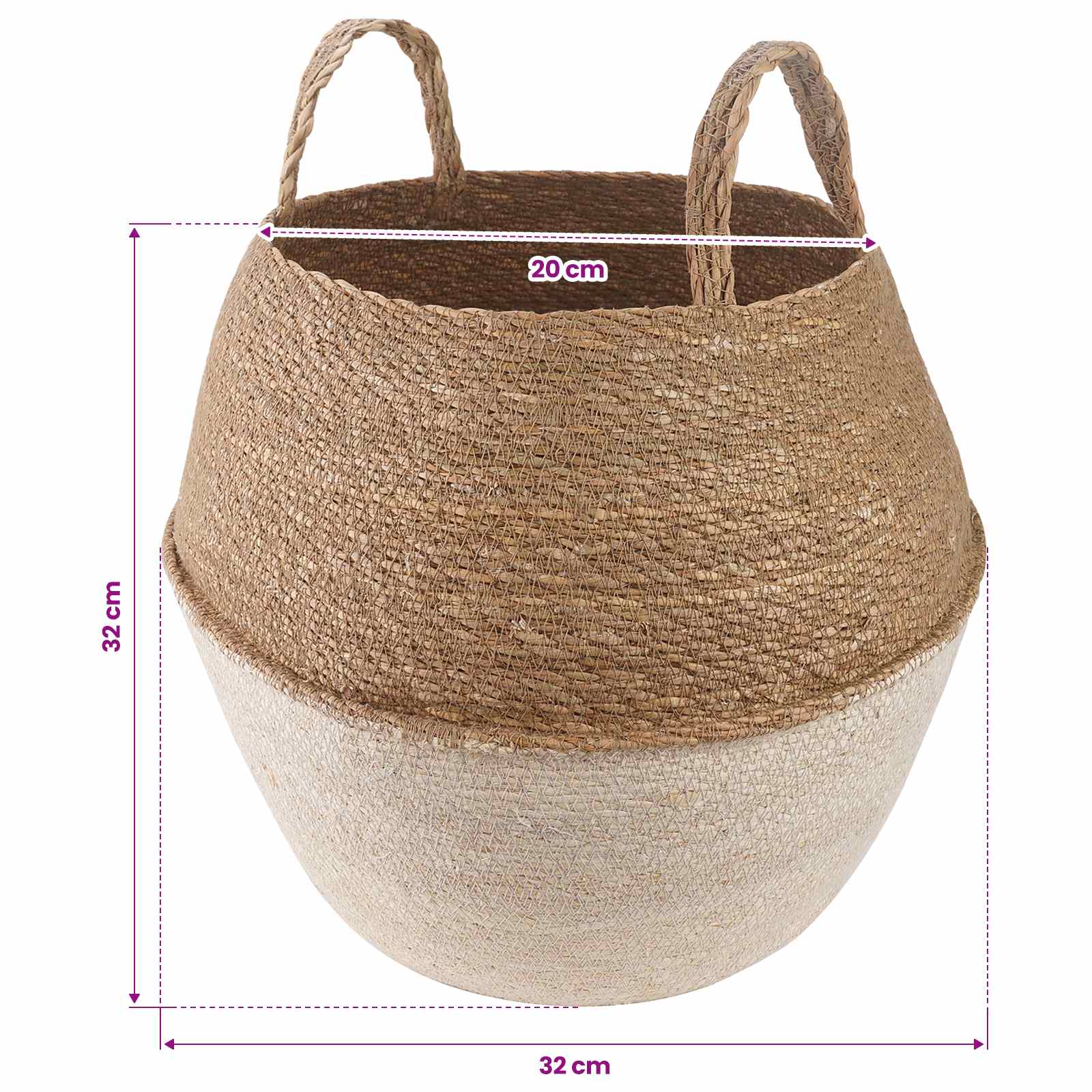 Vaso da fiori con manici 2 pcs Bianco Ø 32 x 32 cm | homemem39