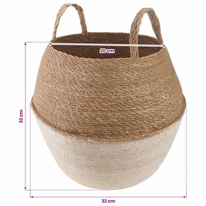 Vaso da fiori con manici 2 pcs Bianco Ø 32 x 32 cm | homemem39