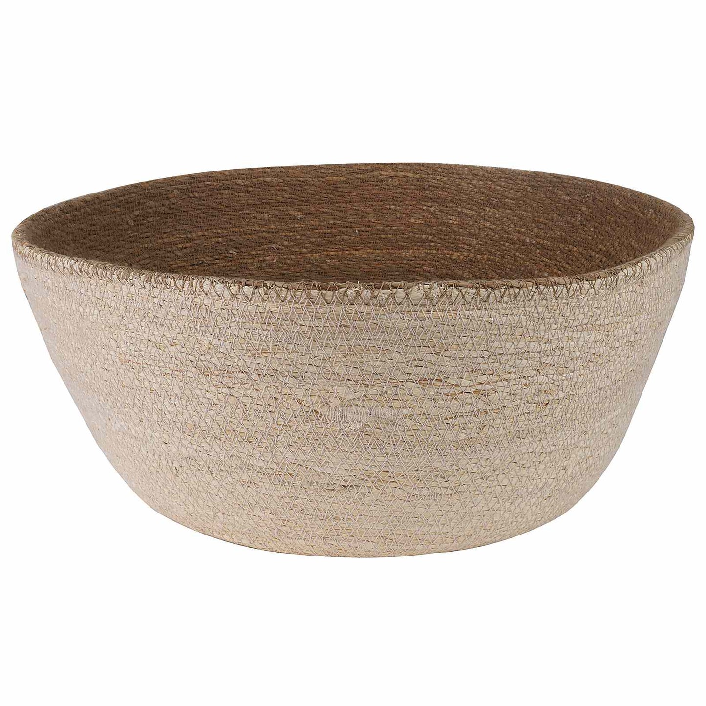 Vaso da fiori con manici Bianco Ø 45 x 36 cm 100% Erba marina | homemem39