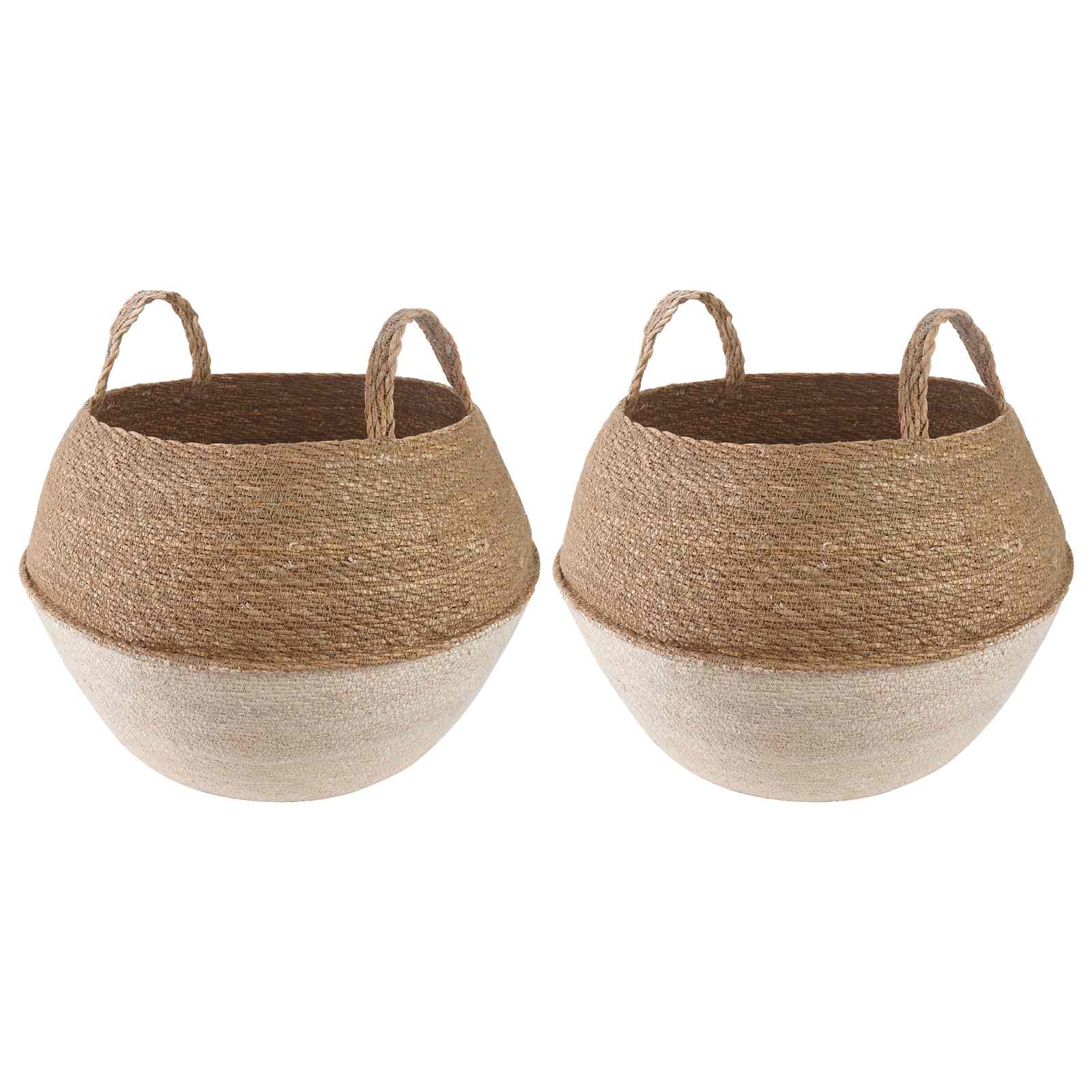 Vaso da fiori con manici 2 pcs Bianco Ø 45 x 36 cm | homemem39