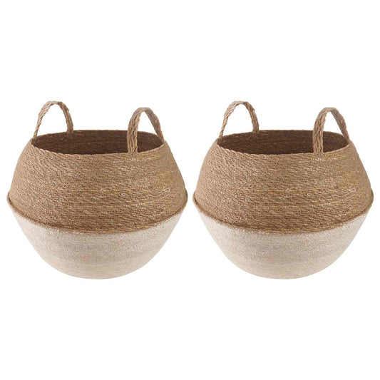 Vaso da fiori con manici 2 pcs Bianco Ø 45 x 36 cm | homemem39