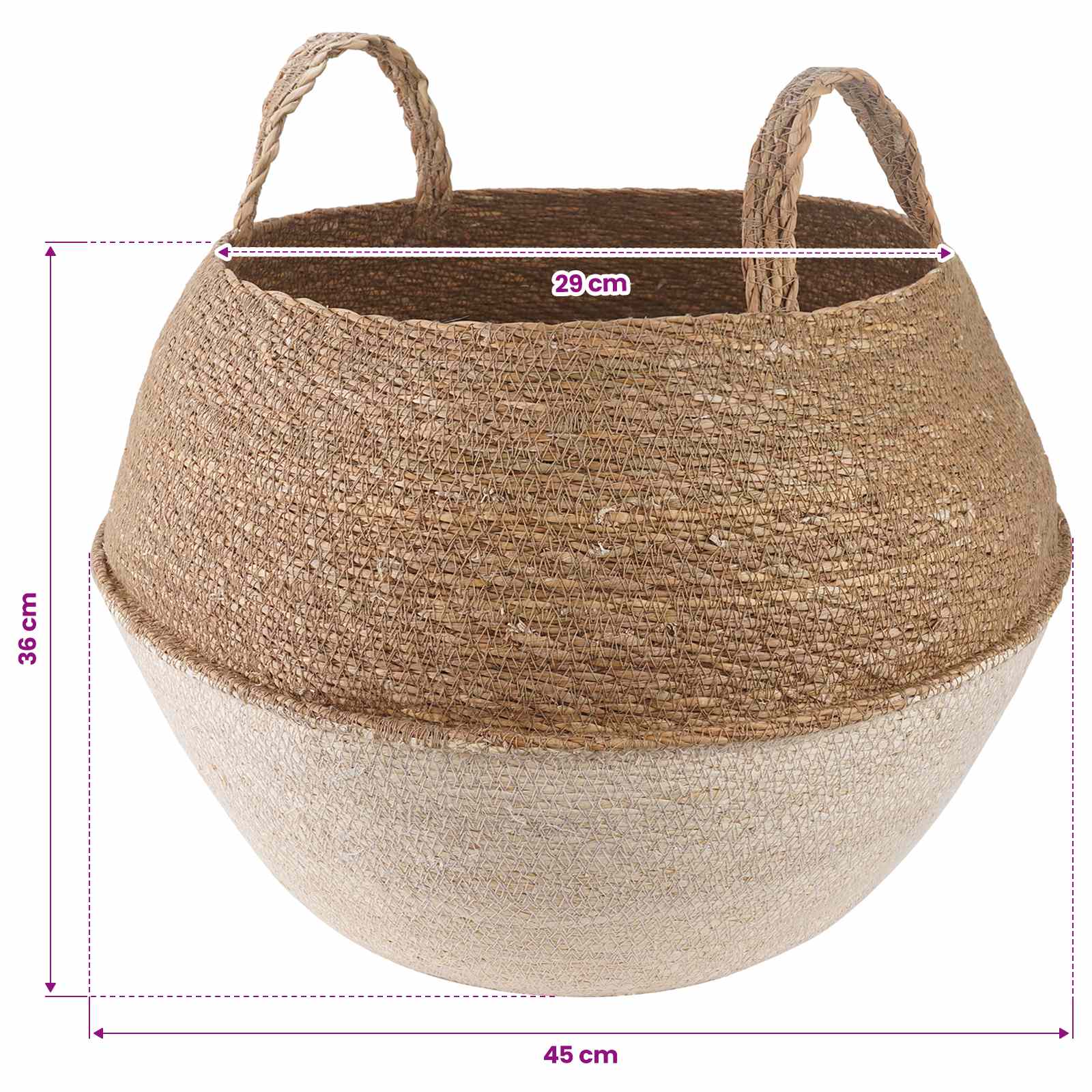 Vaso da fiori con manici 2 pcs Bianco Ø 45 x 36 cm | homemem39